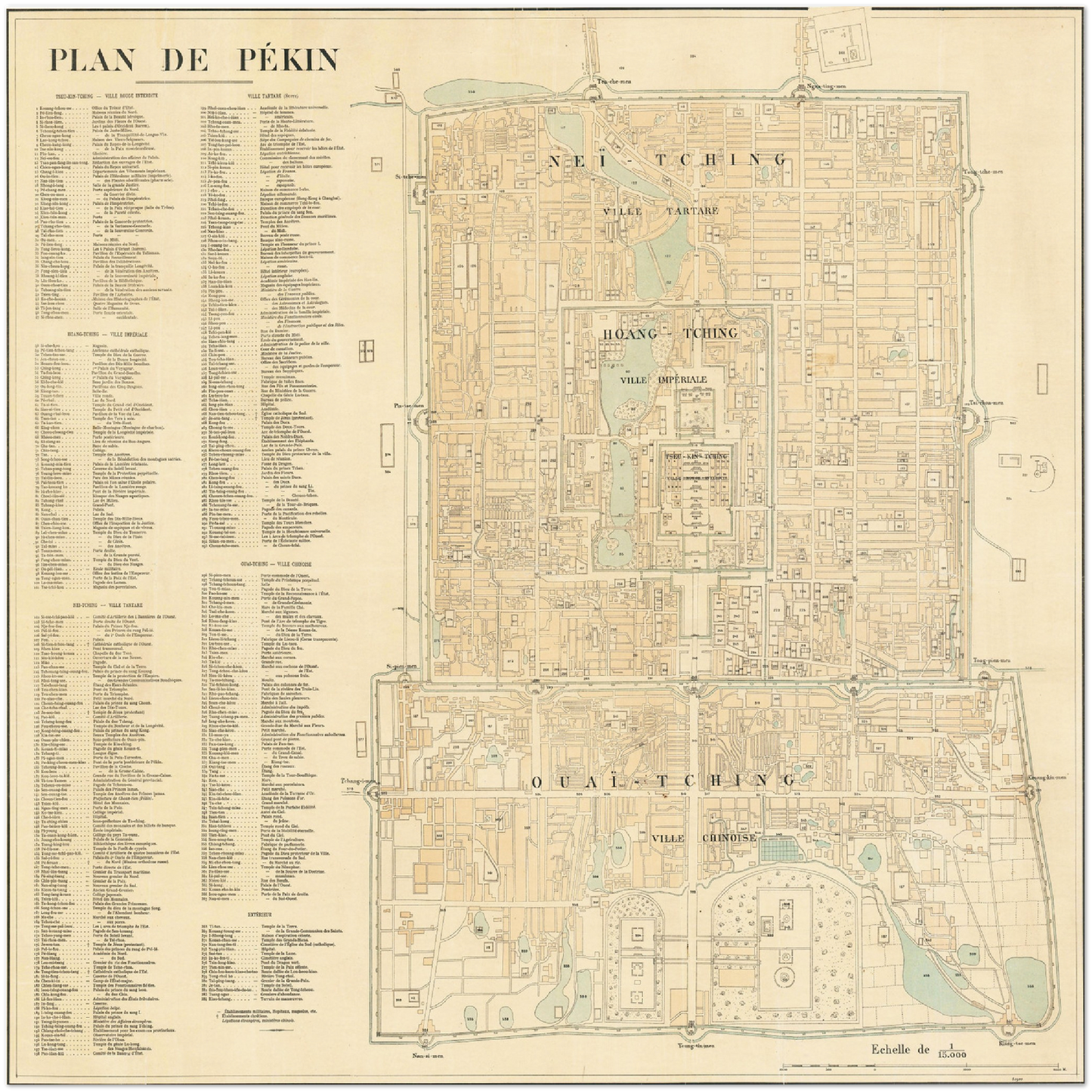 Historischer Stadtplan Peking um 1900