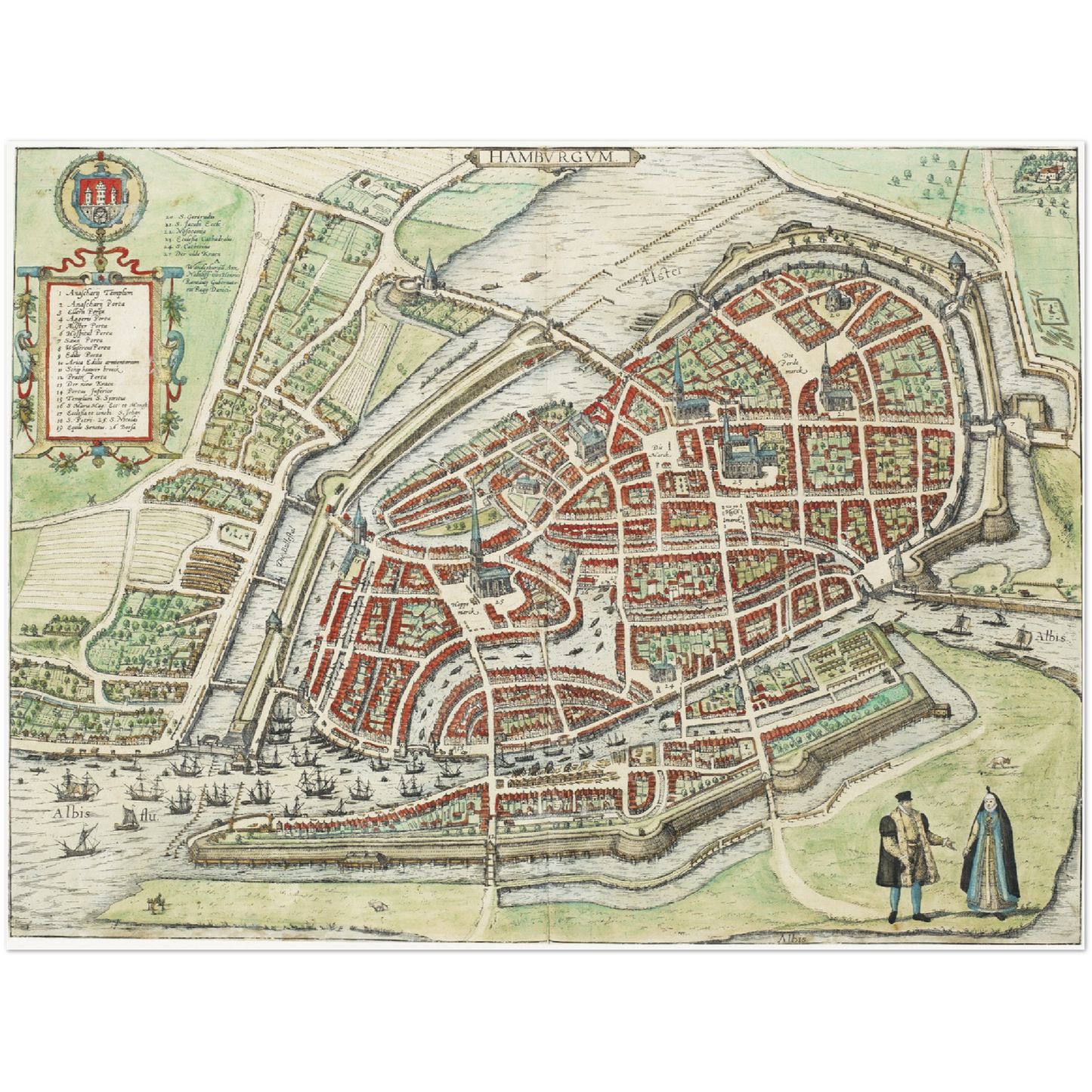 Historischer Stadtplan Hamburg um 1588