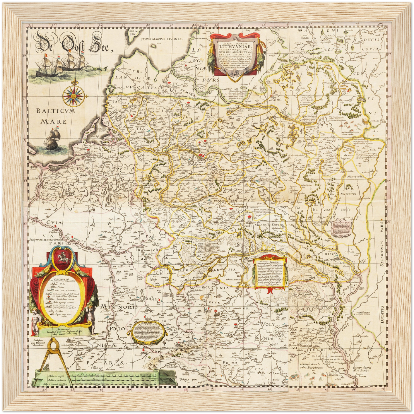 Historische Landkarte Litauen um 1635