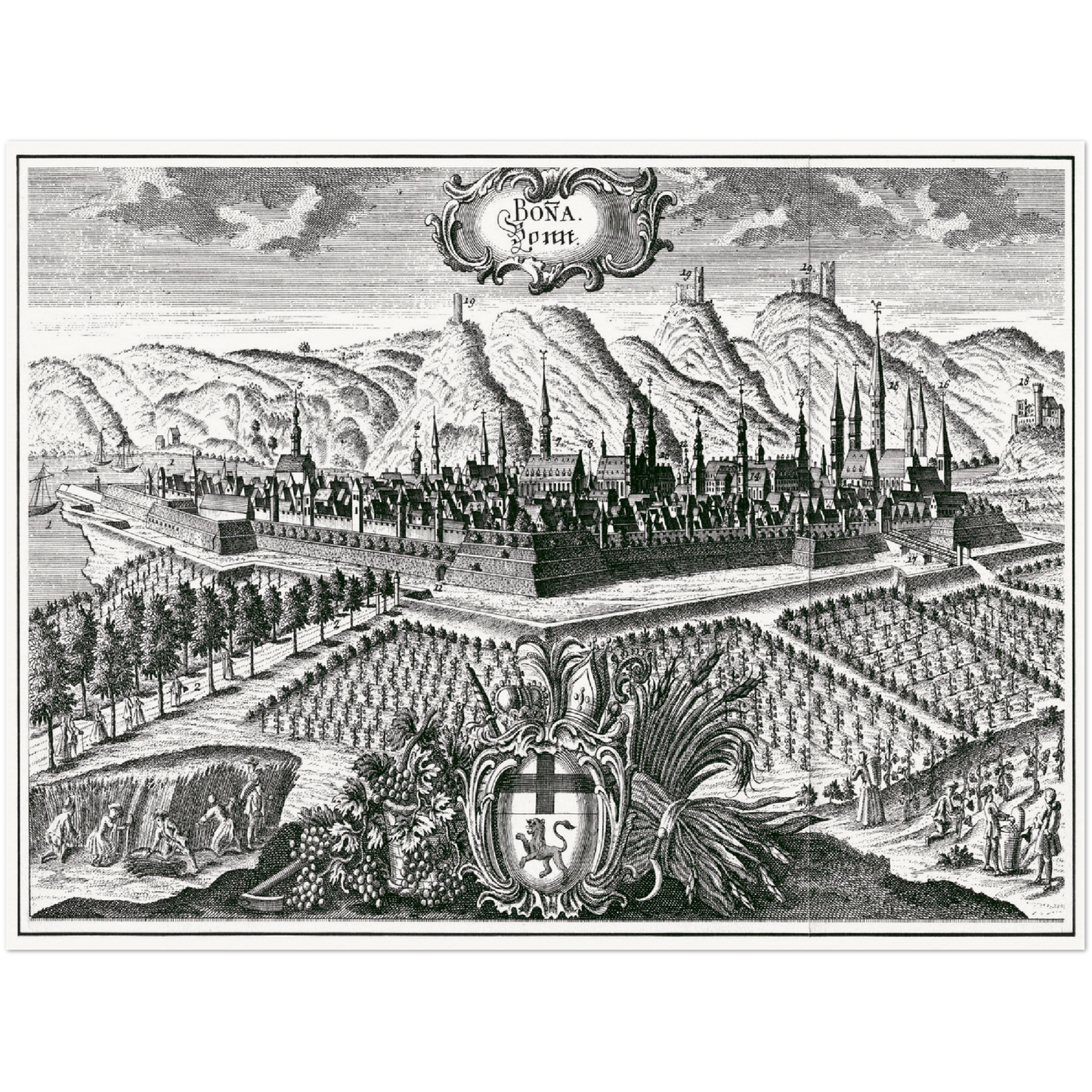 Historische Stadtansicht Bonn um 1700