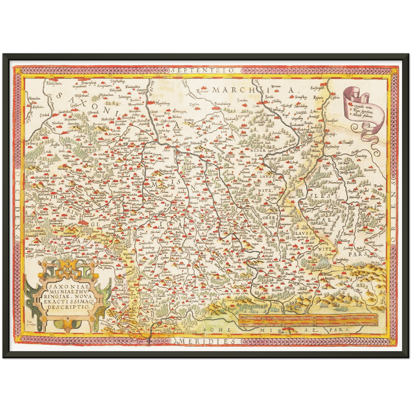 Historische Landkarte Sachsen um 1609