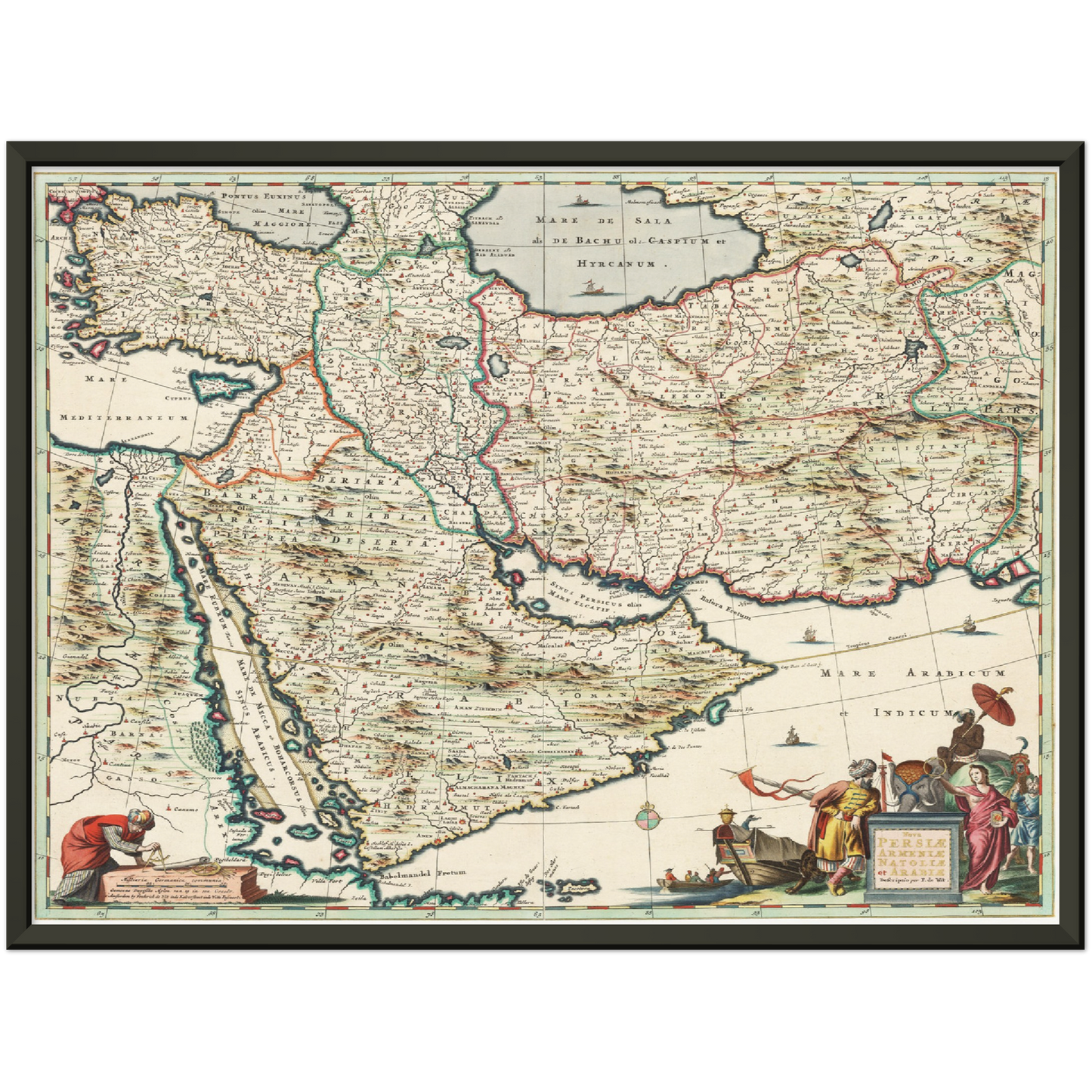 Historische Landkarte Arabien & Persien um 1680