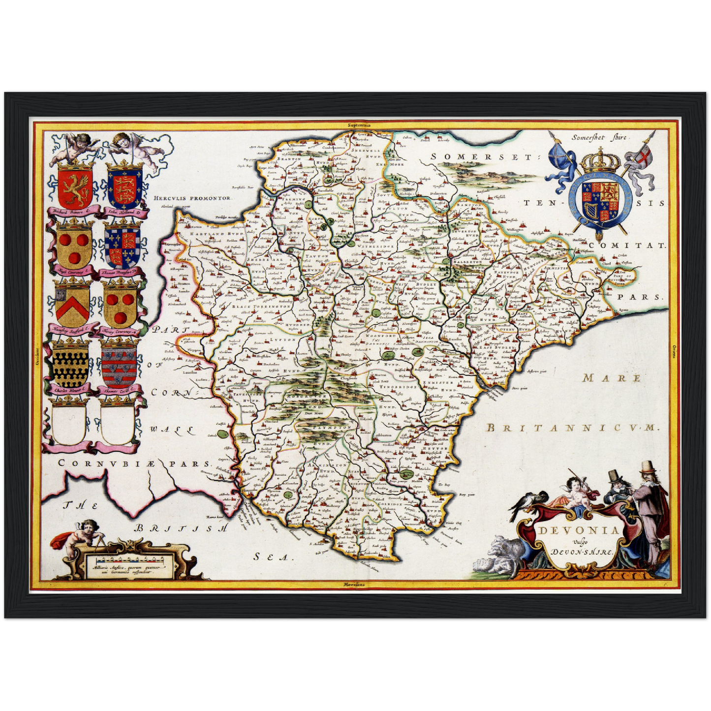 Historische Landkarte Devon um 1646