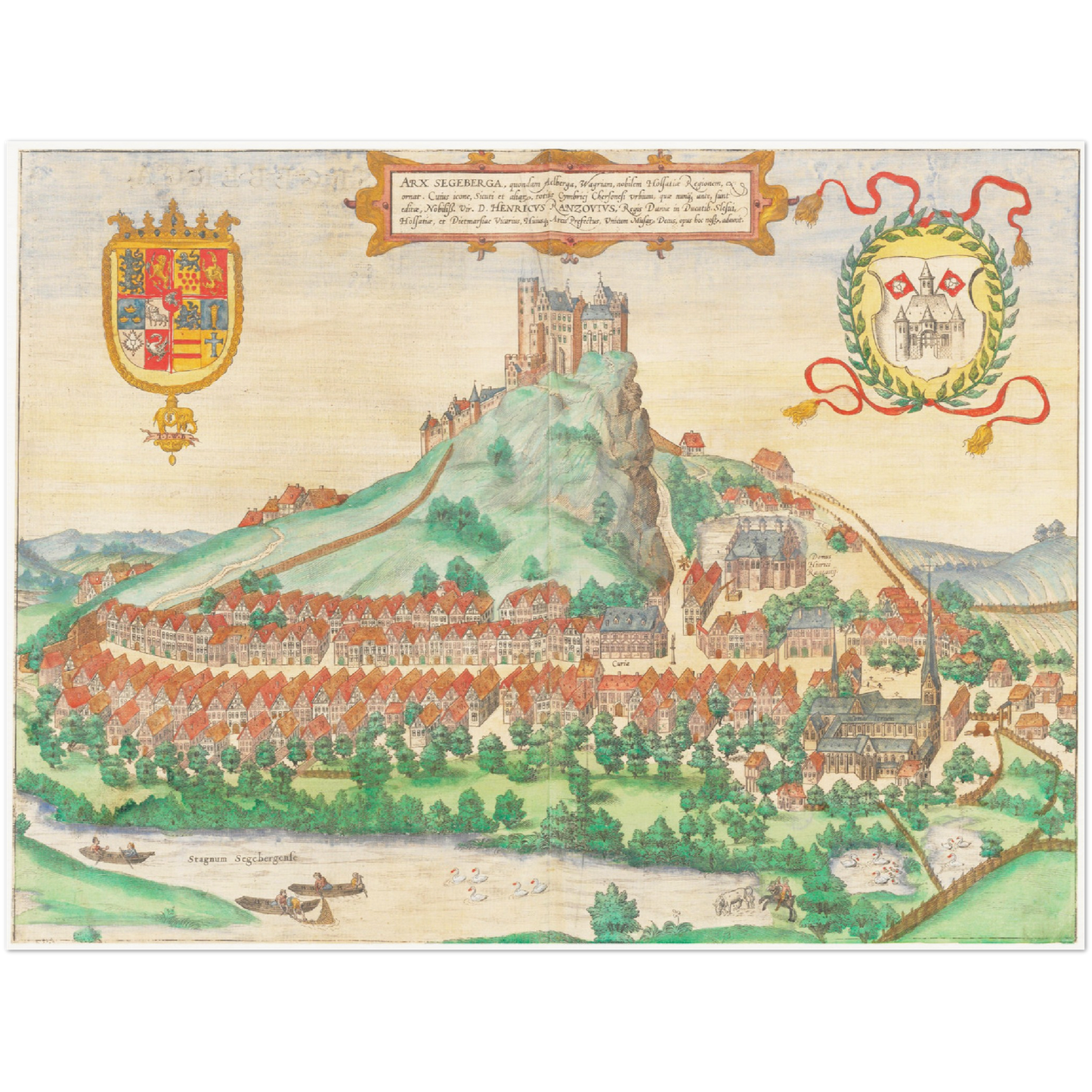 Historische Stadtansicht Segeberg um 1592