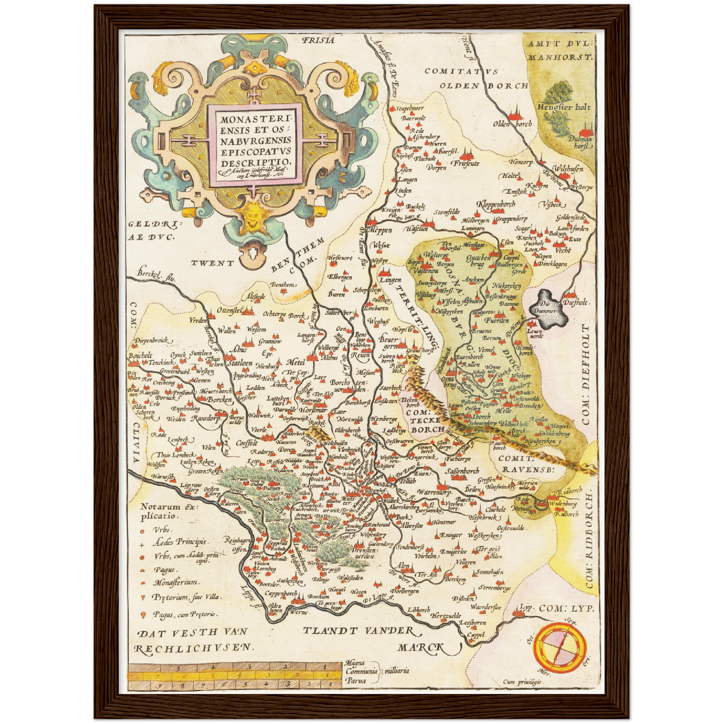 Historische Landkarte Osnabrück um 1609