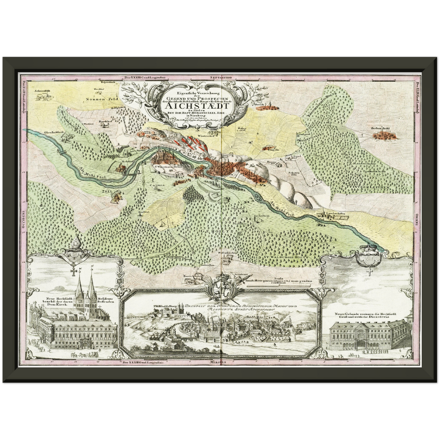 Historische Stadtansicht Eichstätt um 1730