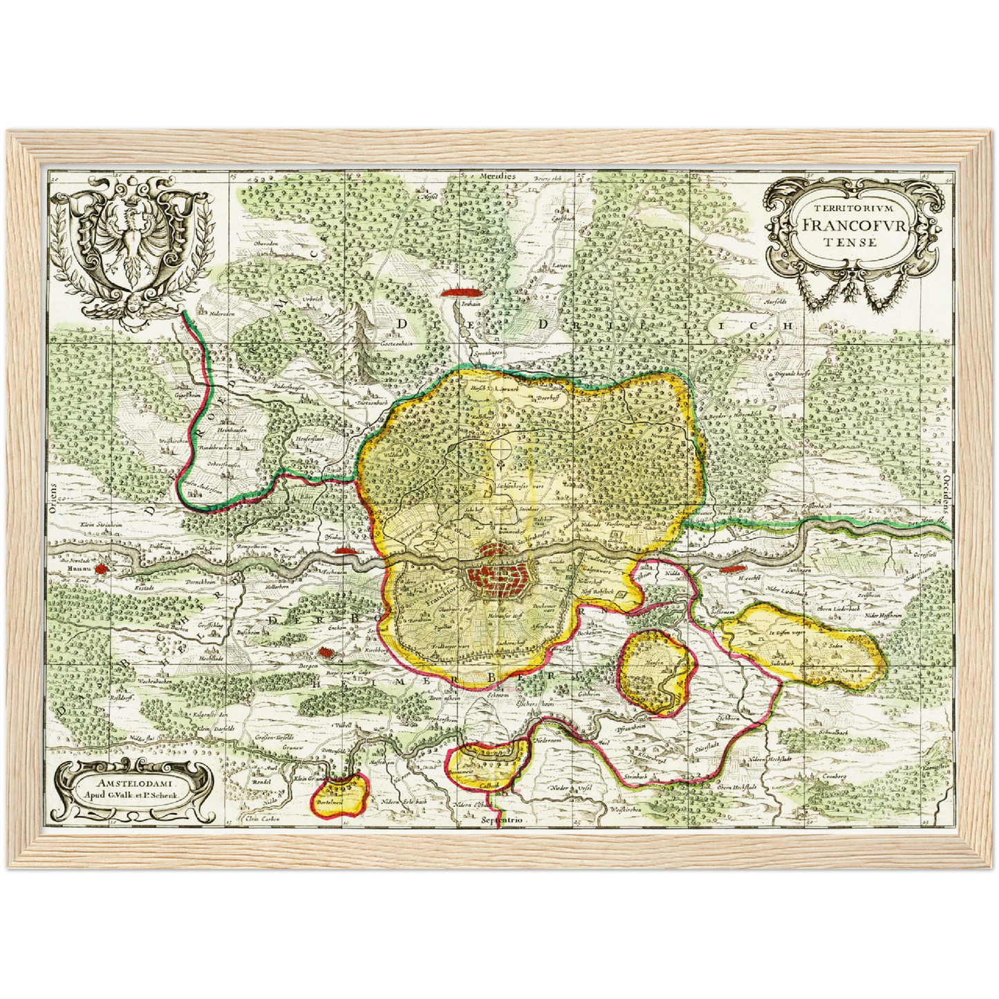 Historische Landkarte Frankfurt um 1700