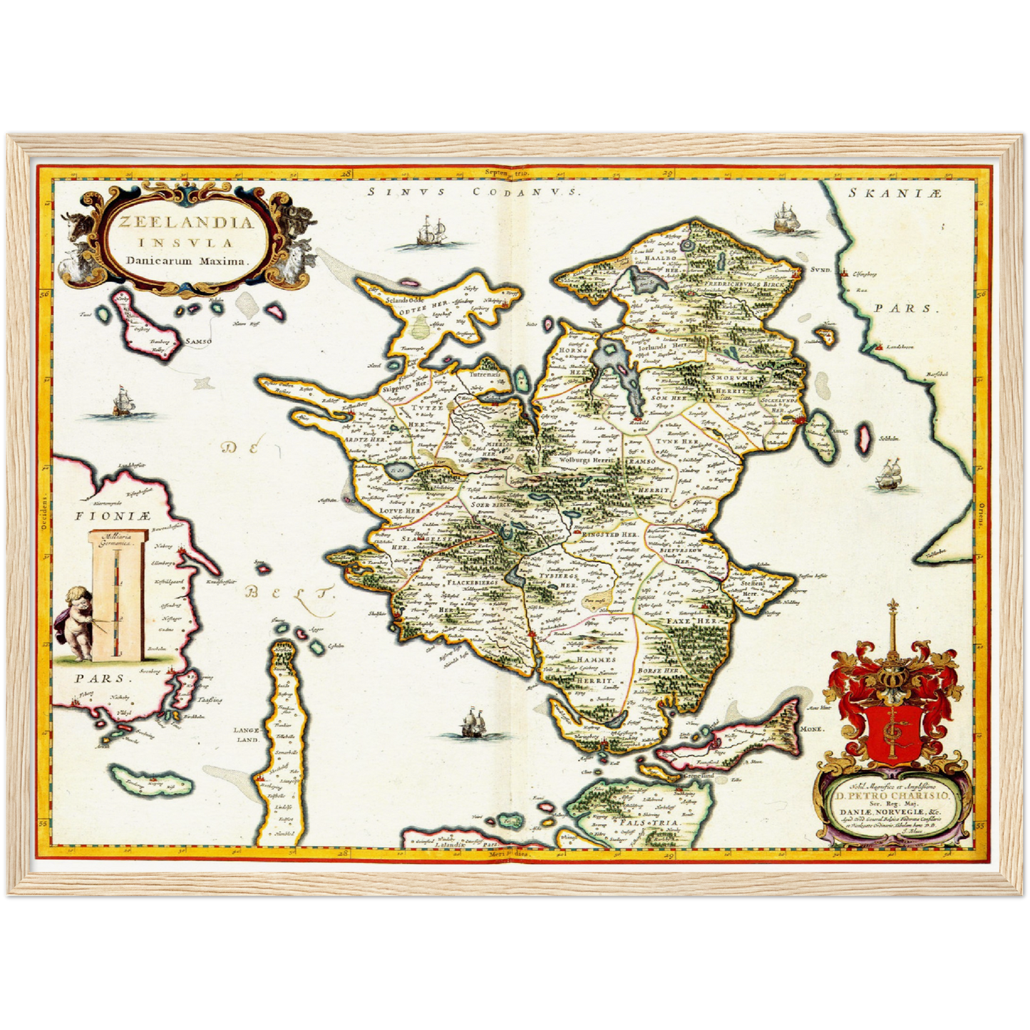 Historische Landkarte Seeland um 1690