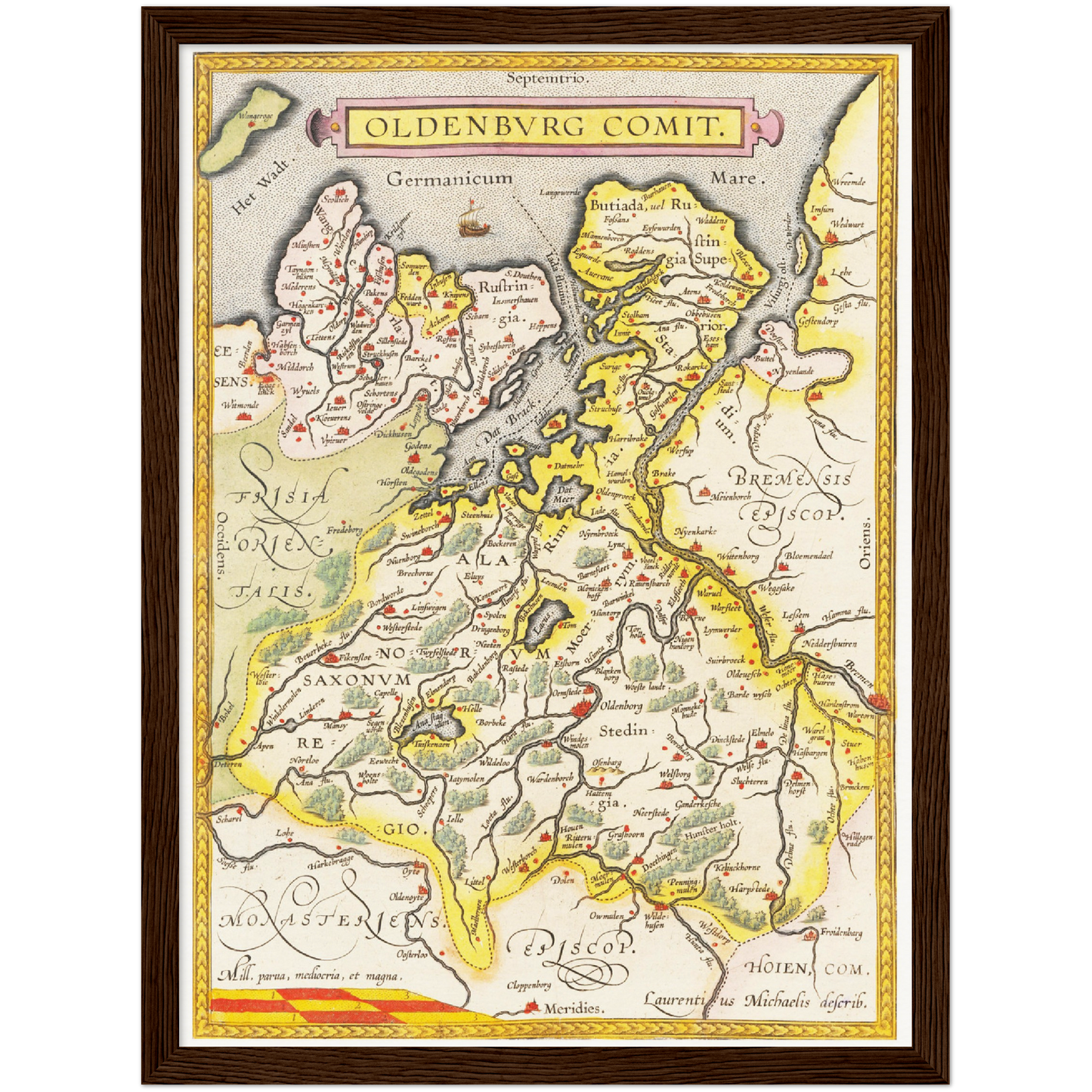 Historische Landkarte Oldenburg um 1609