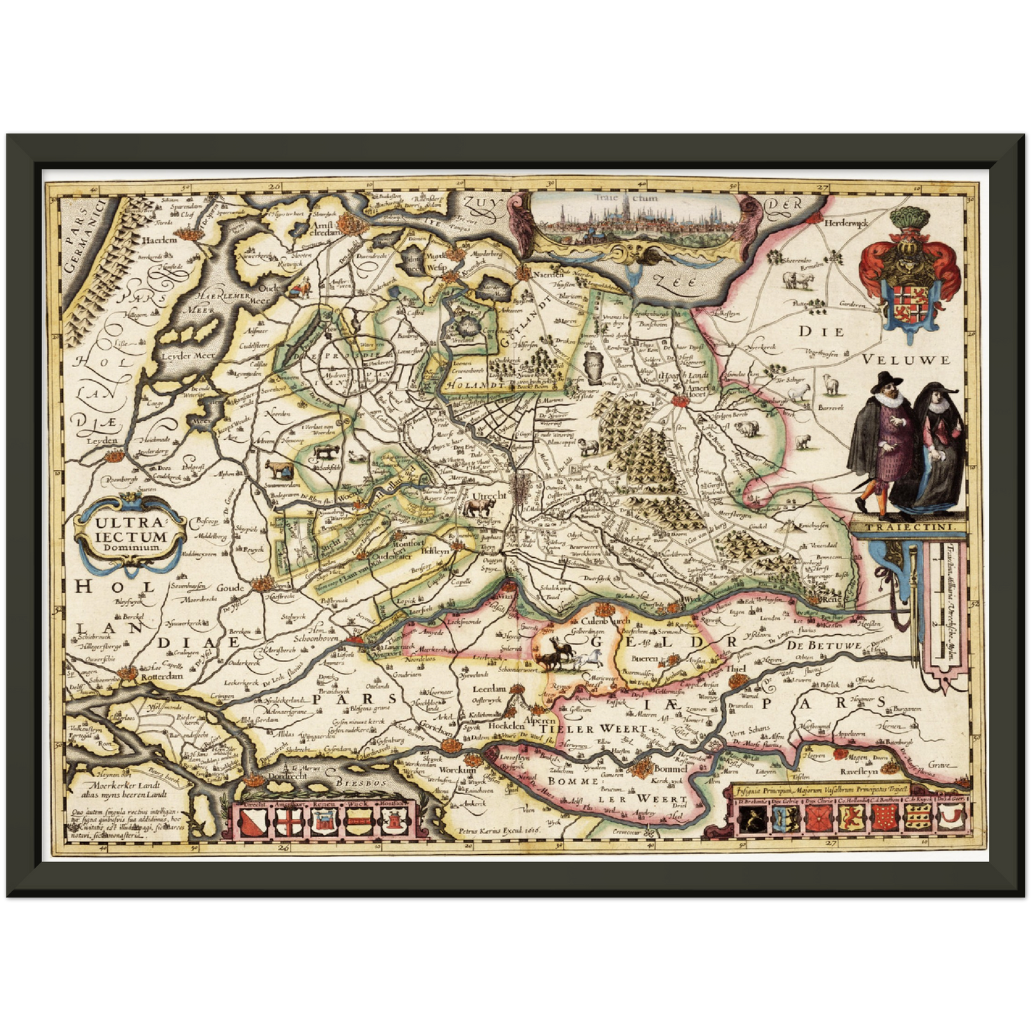 Historische Landkarte Provinz Utrecht um 1617