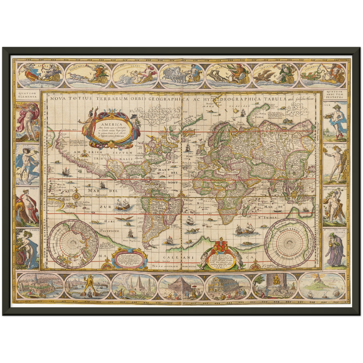 Historische Weltkarte um 1635