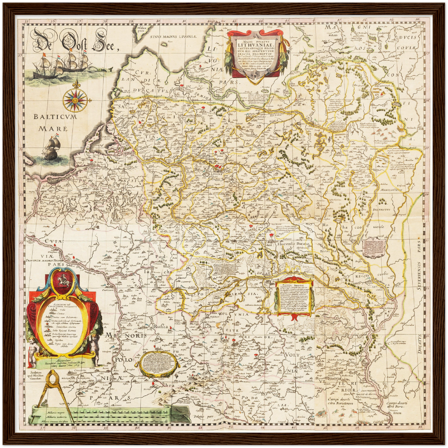 Historische Landkarte Litauen um 1635