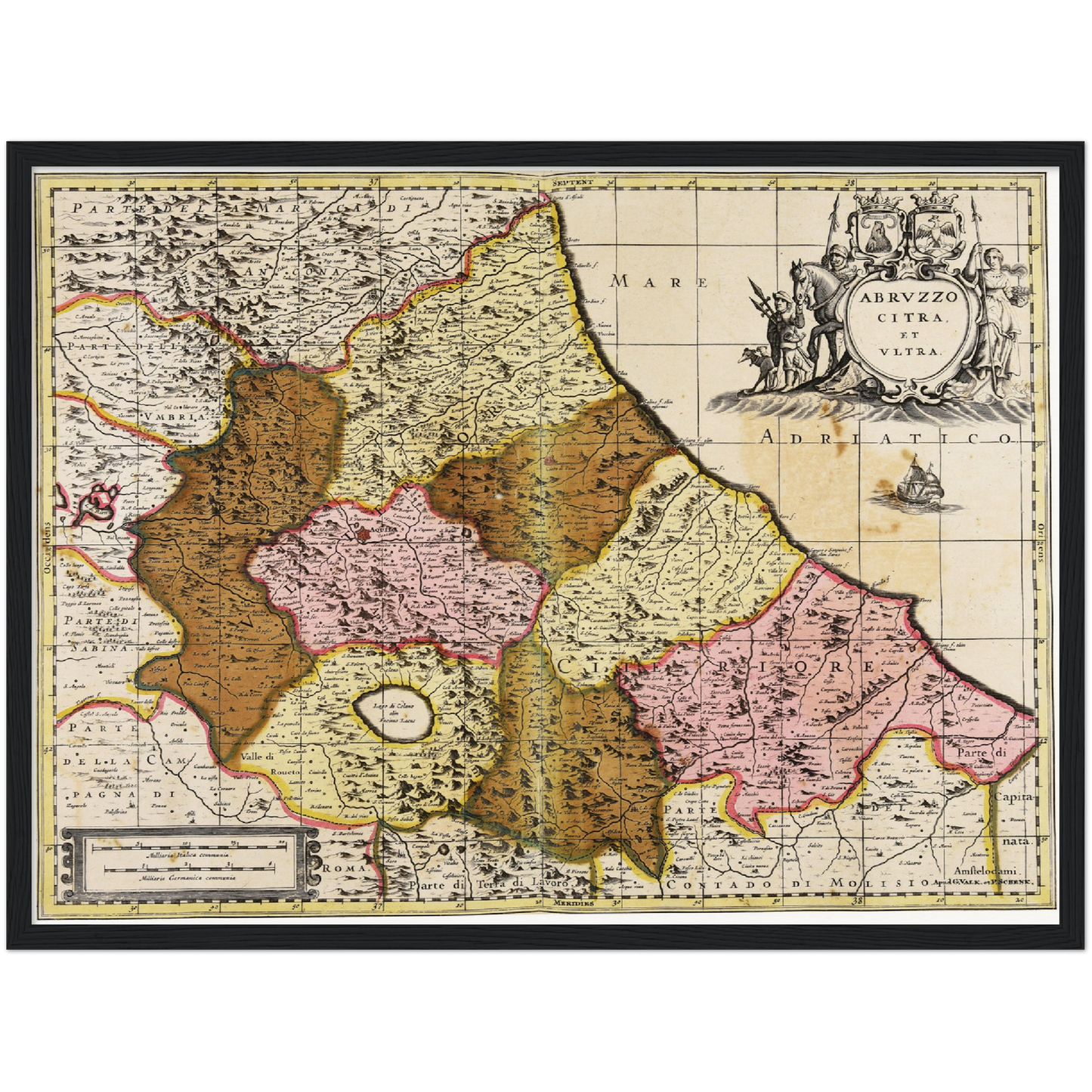 Historische Landkarte Abruzzen um 1700