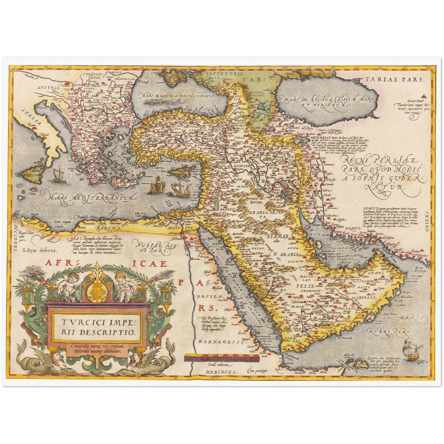 Historische Landkarte Naher Osten um 1609