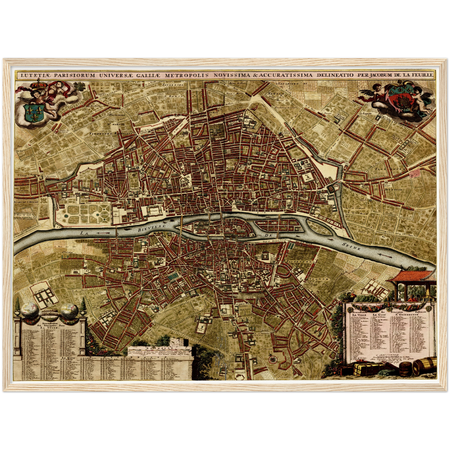 Historischer Stadtplan Paris um 1700
