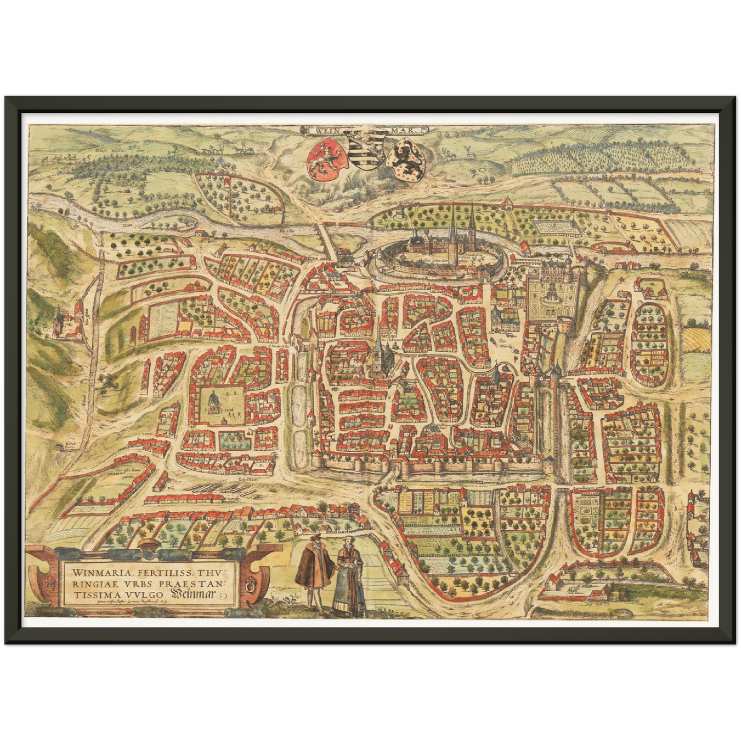 Historische Stadtansicht Weimar um 1582