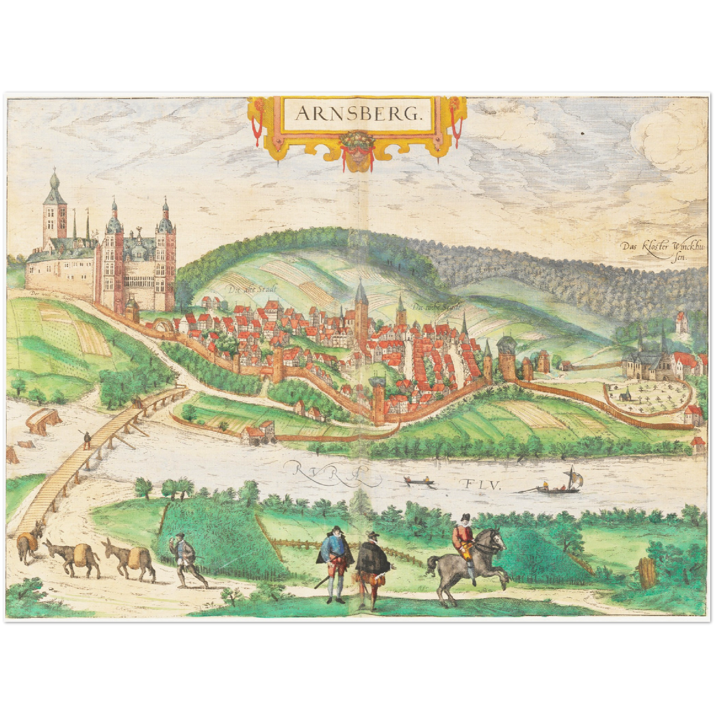 Historische Stadtansicht Arnsberg um 1592