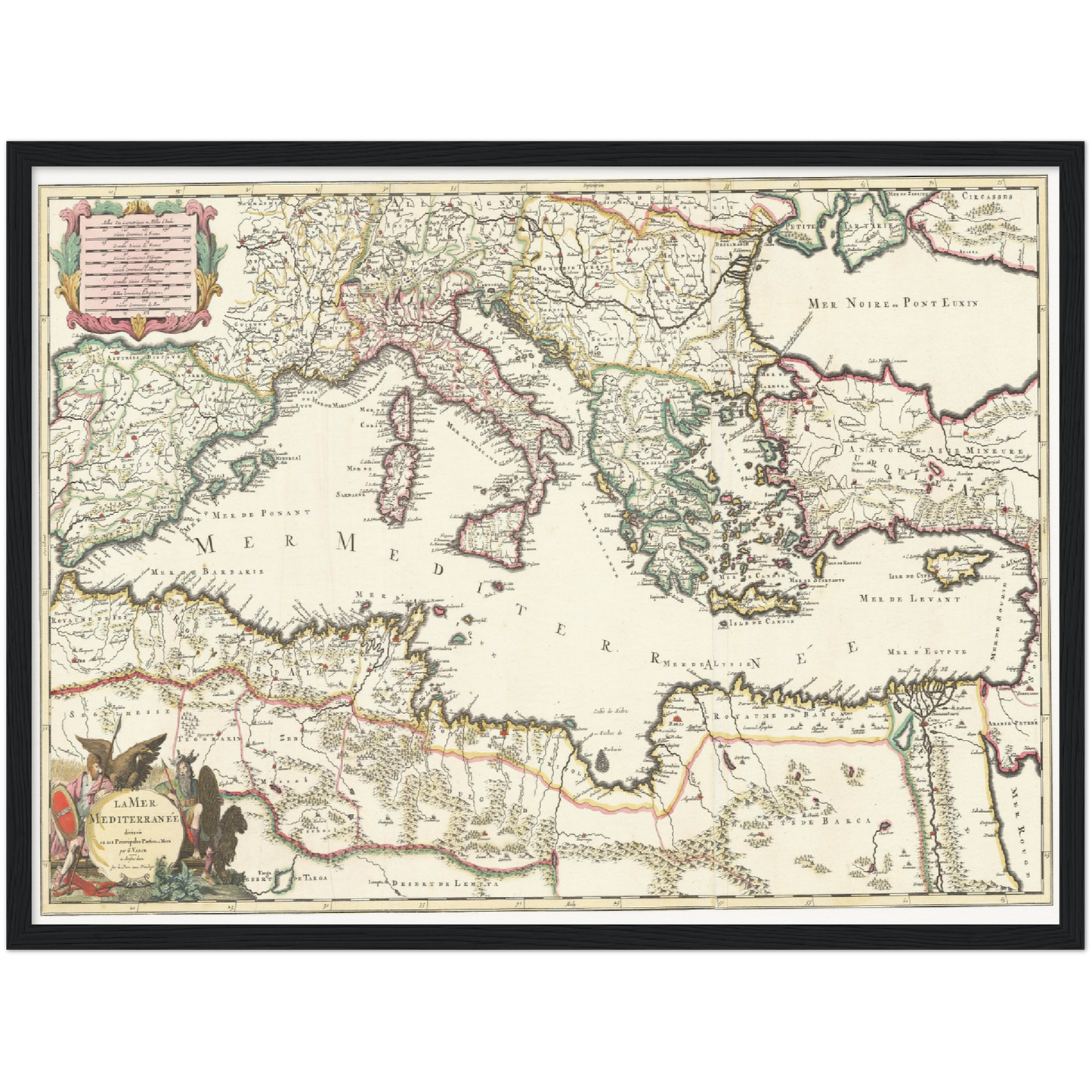 Historische Landkarte Südeuropa um 1700