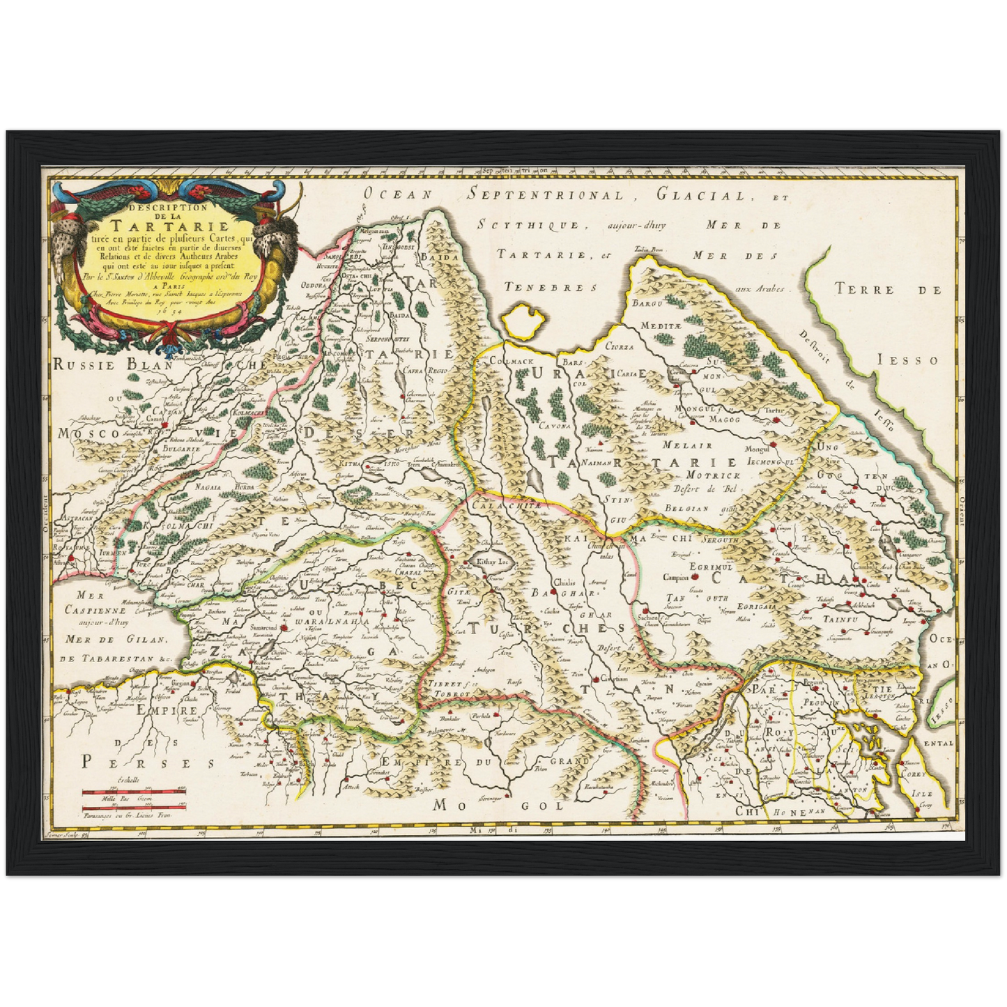 Historische Landkarte Tartarien um 1654