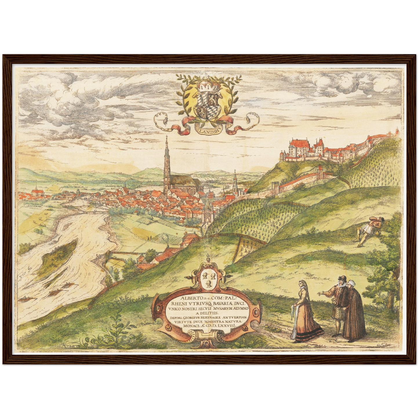 Historische Stadtansicht Landshut um 1582