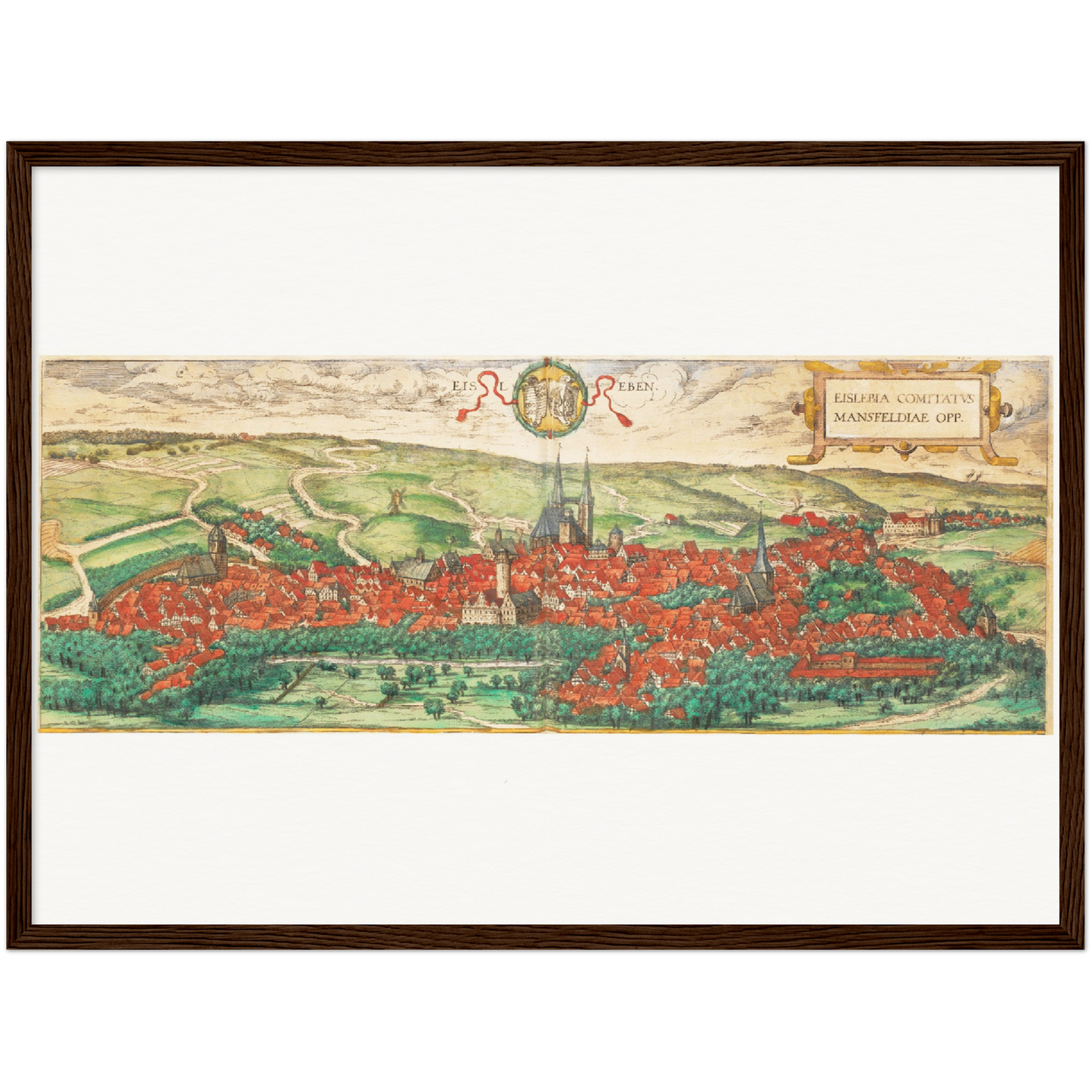 Historische Stadtansicht Eisleben um 1592