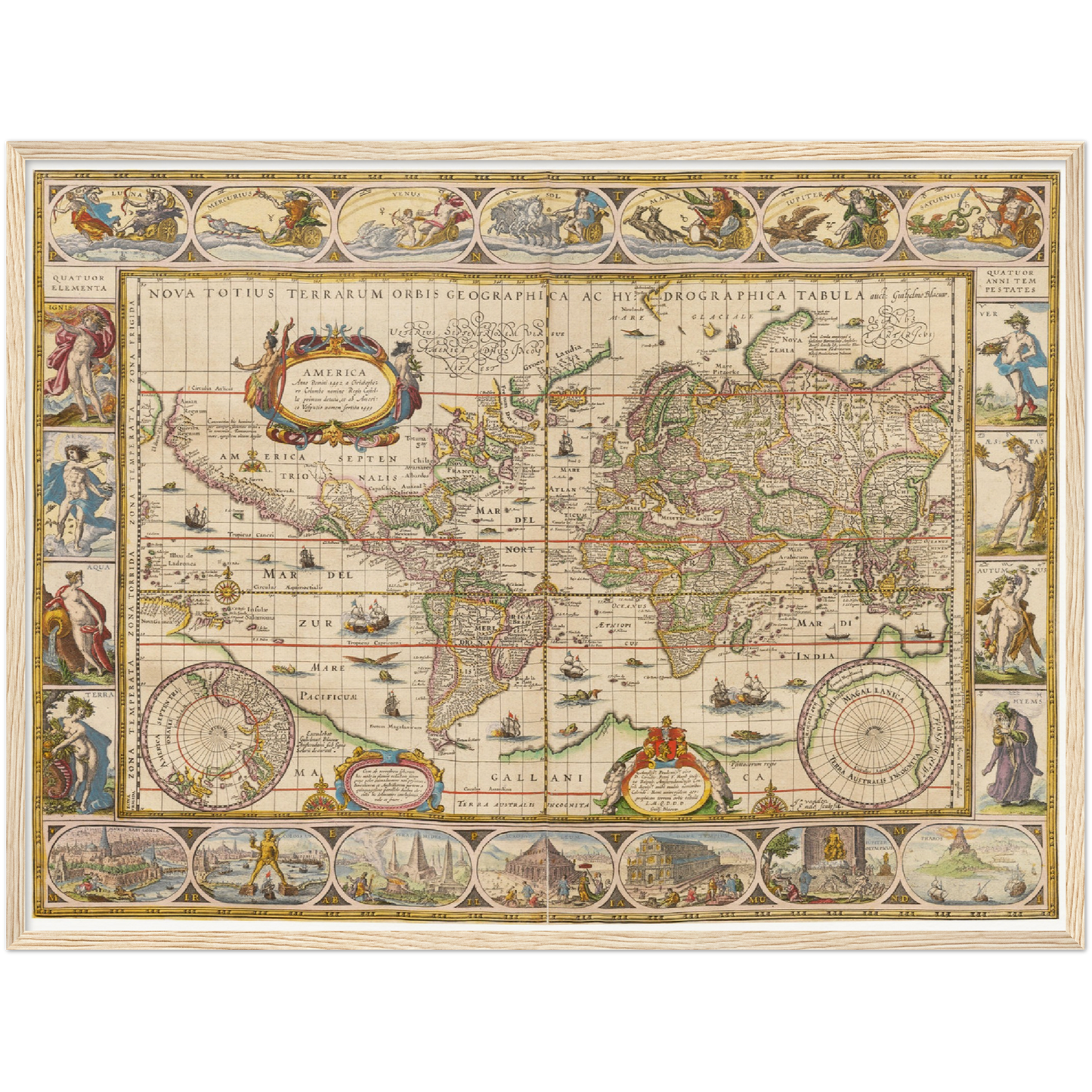 Historische Weltkarte um 1635