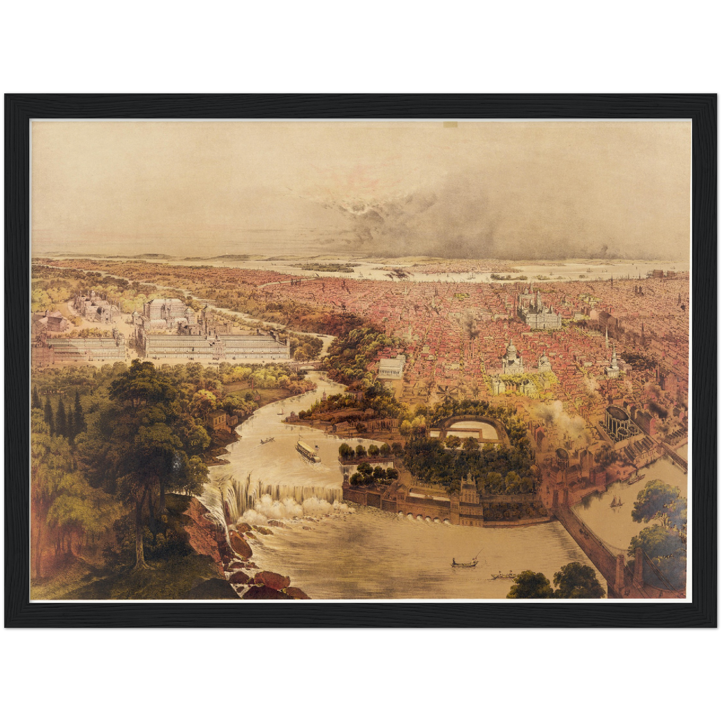 Historische Stadtansicht Philadelphia um 1875