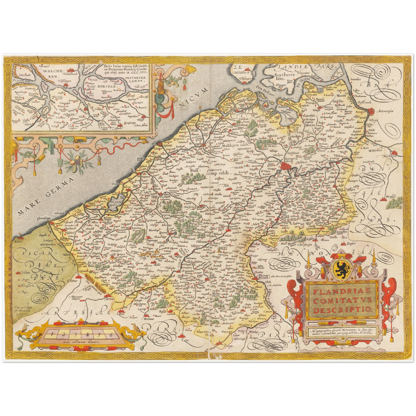 Historische Landkarte Flandern um 1609