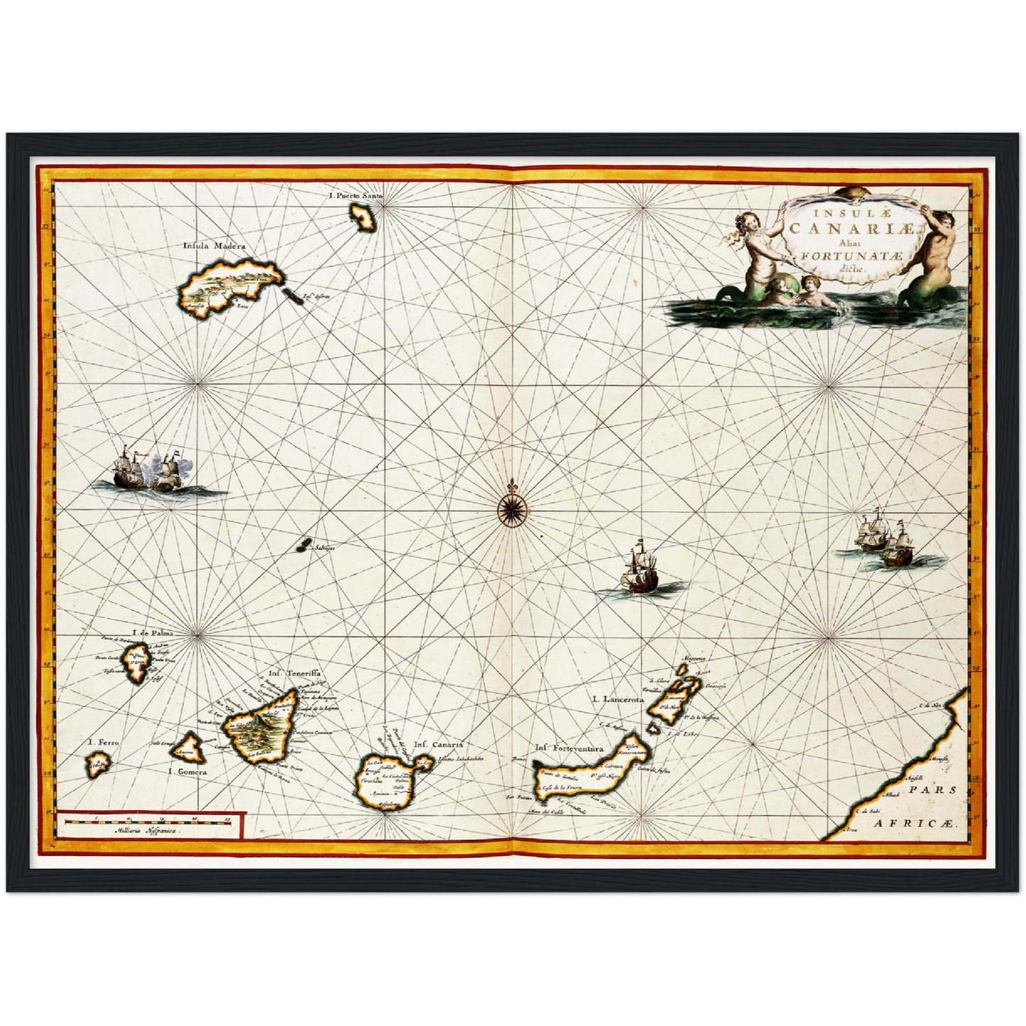 Historische Landkarte Kanarische Inseln um 1690