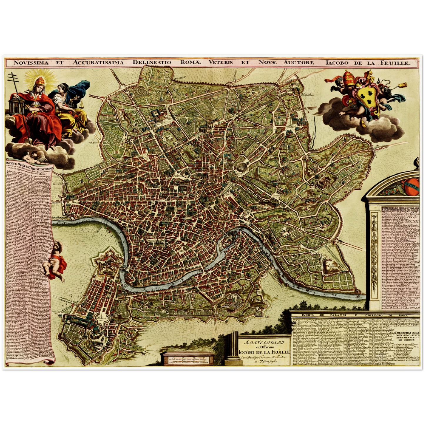 Historischer Stadtplan Rom um 1700