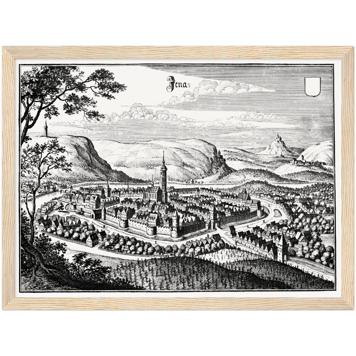 Historische Stadtansicht Jena um 1650