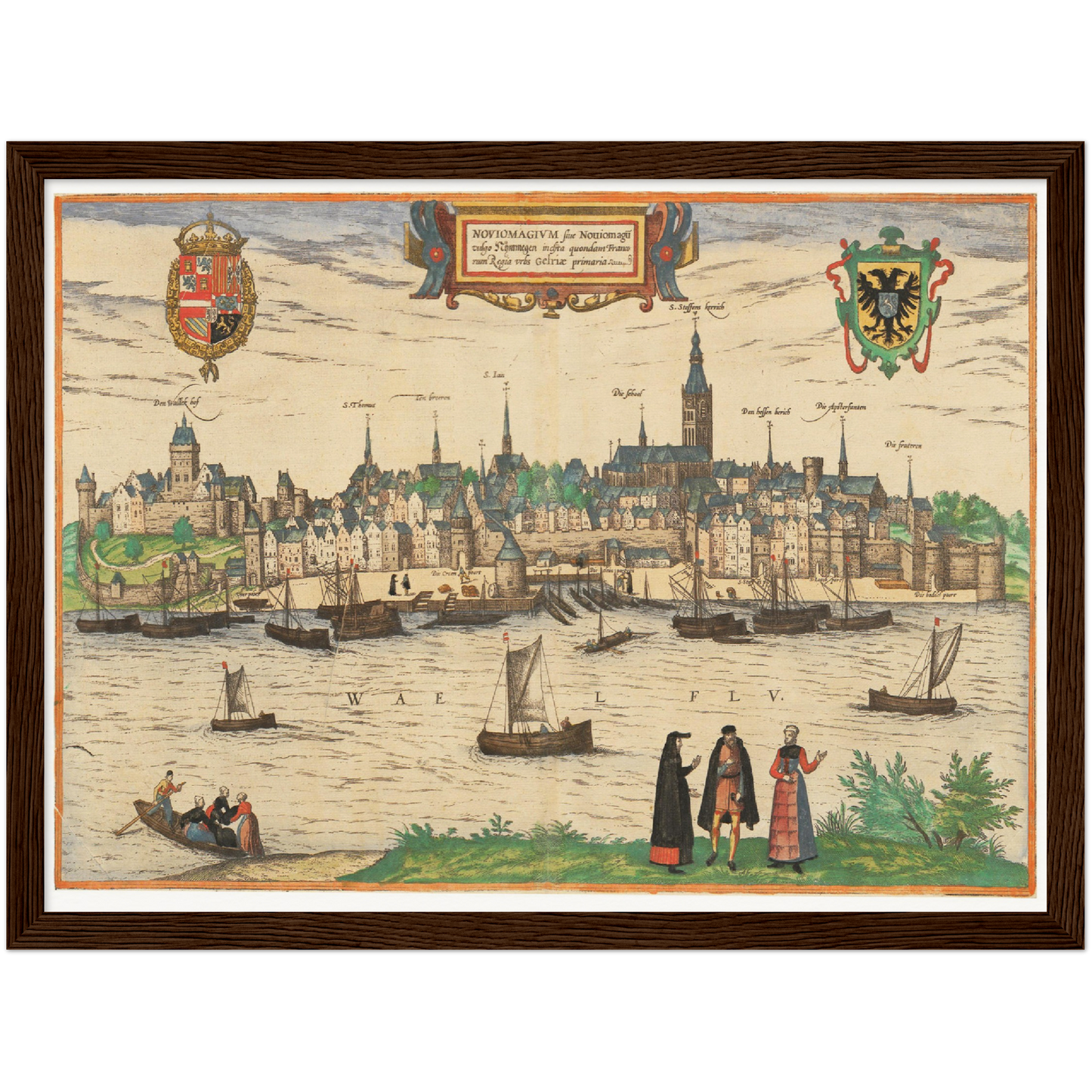Historische Stadtansicht Nijmegen um 1609