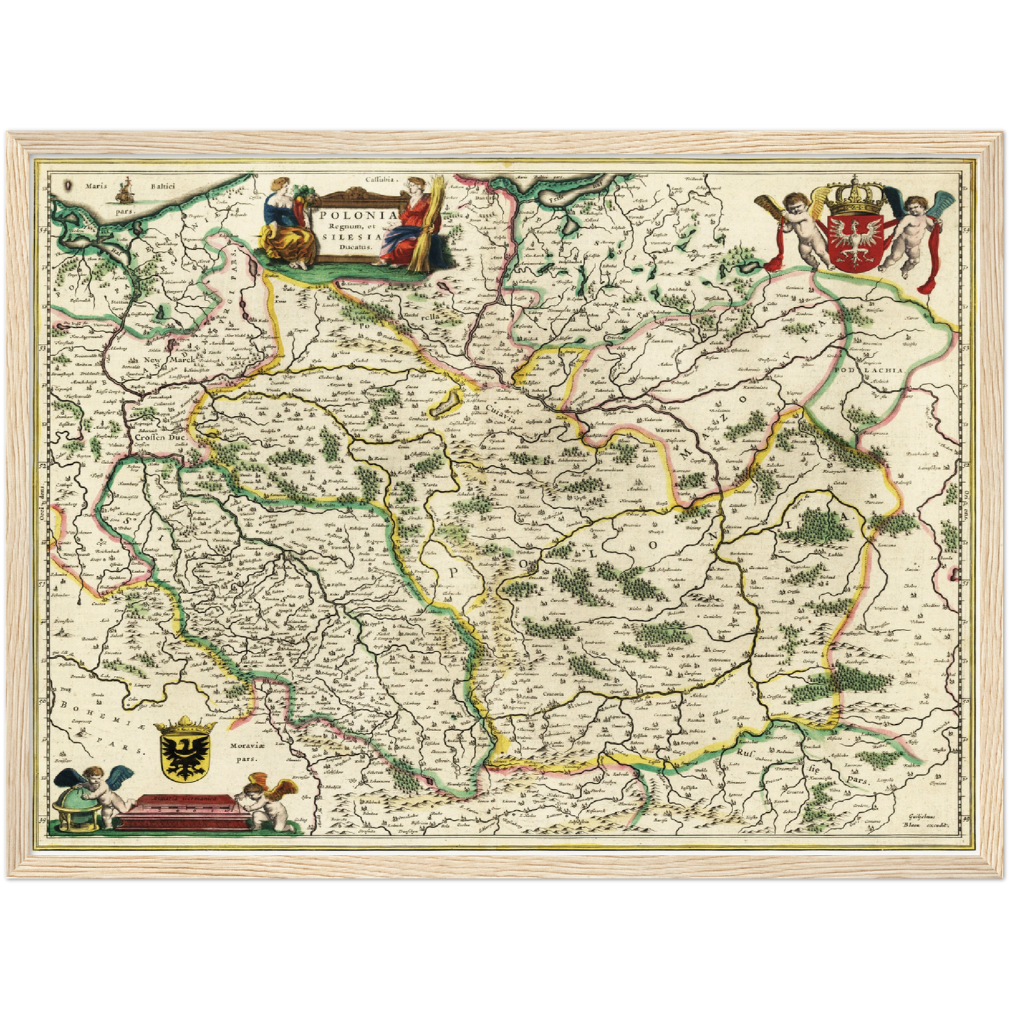 Historische Landkarte Polen um 1647