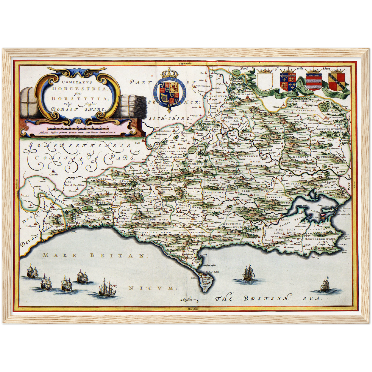 Historische Landkarte Dorset um 1646