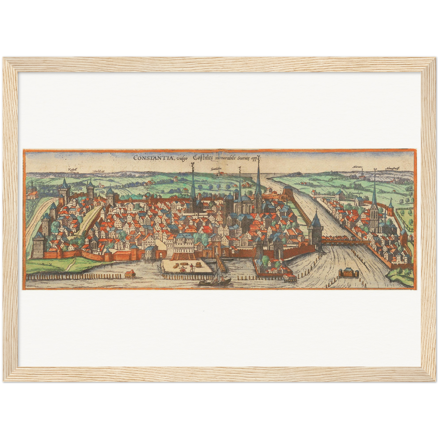Historische Stadtansicht Konstanz um 1609