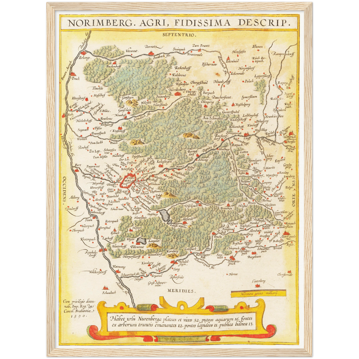 Historische Landkarte Nürnberg um 1609