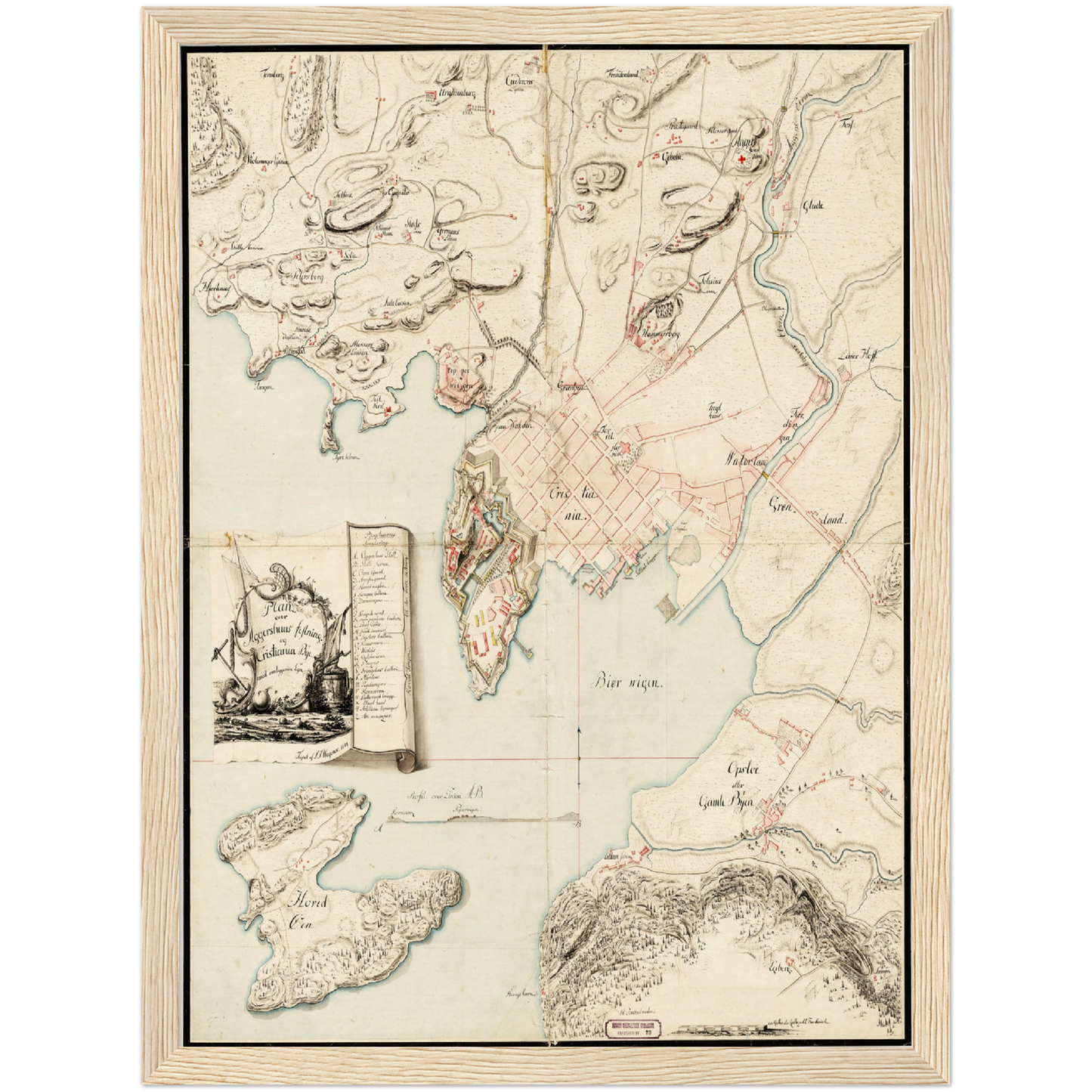 Historischer Stadtplan Oslo um 1774