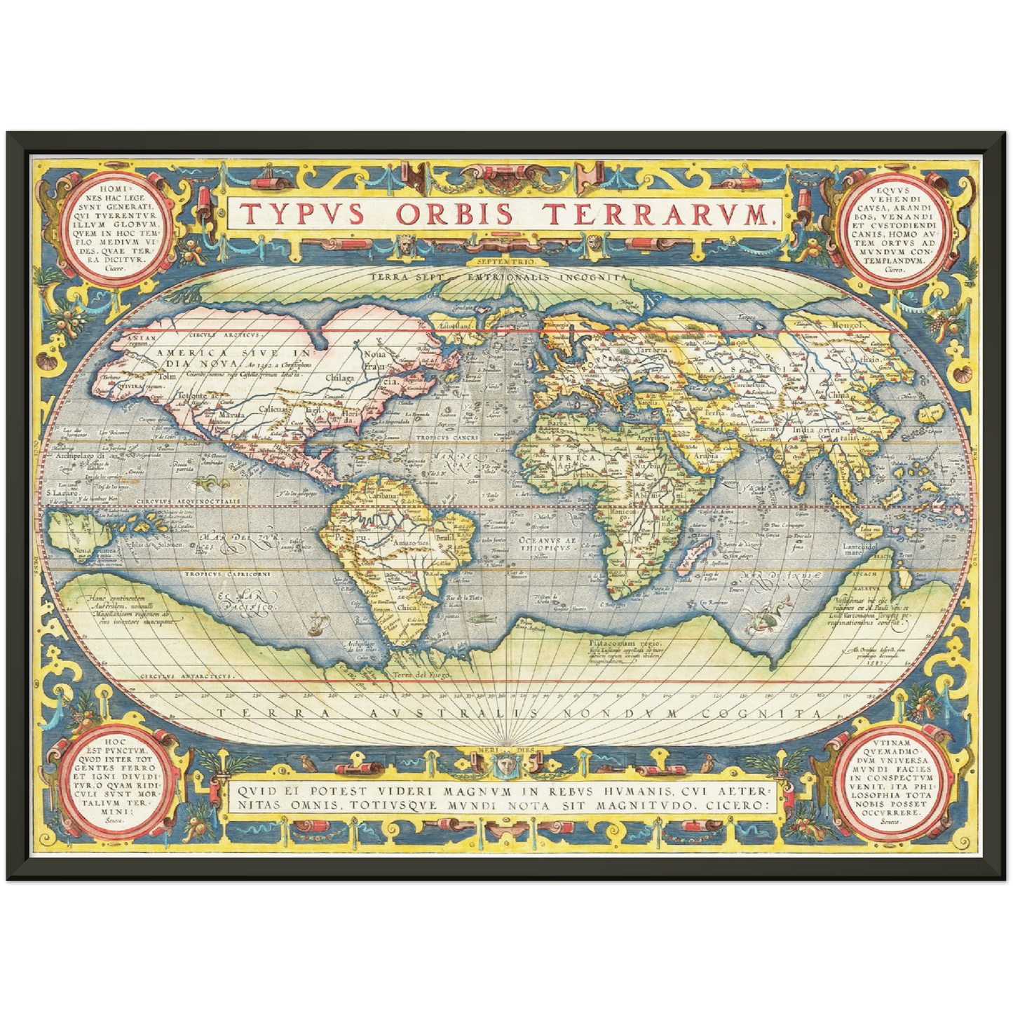 Historische Weltkarte um 1570