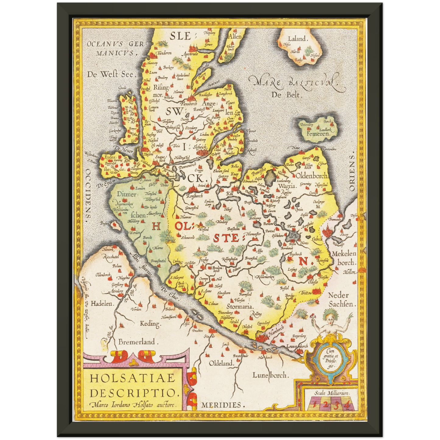 Historische Landkarte Holstein um 1609