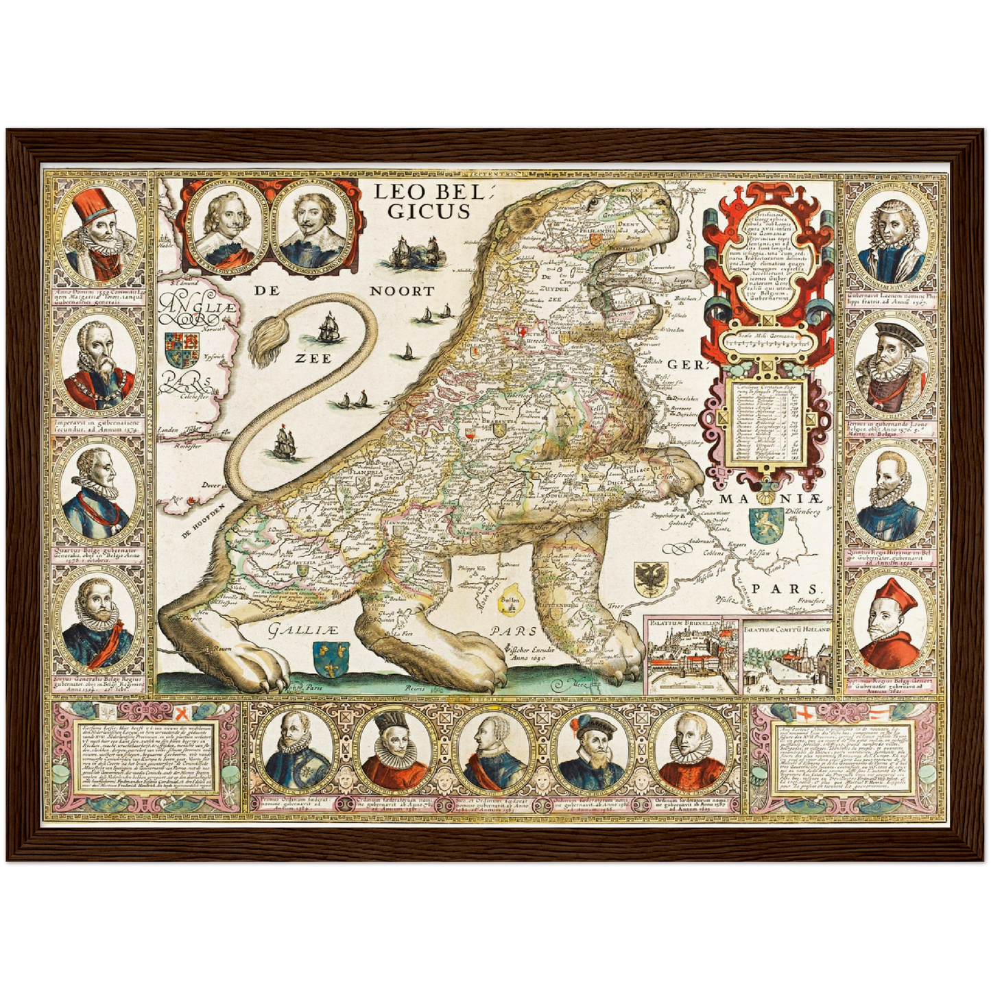 Historische Landkarte Belgien um 1650