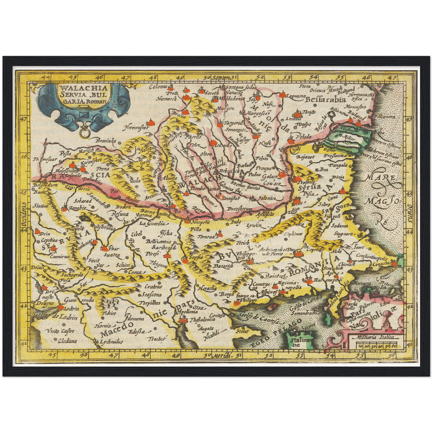 Historische Landkarte Wallachei um 1609