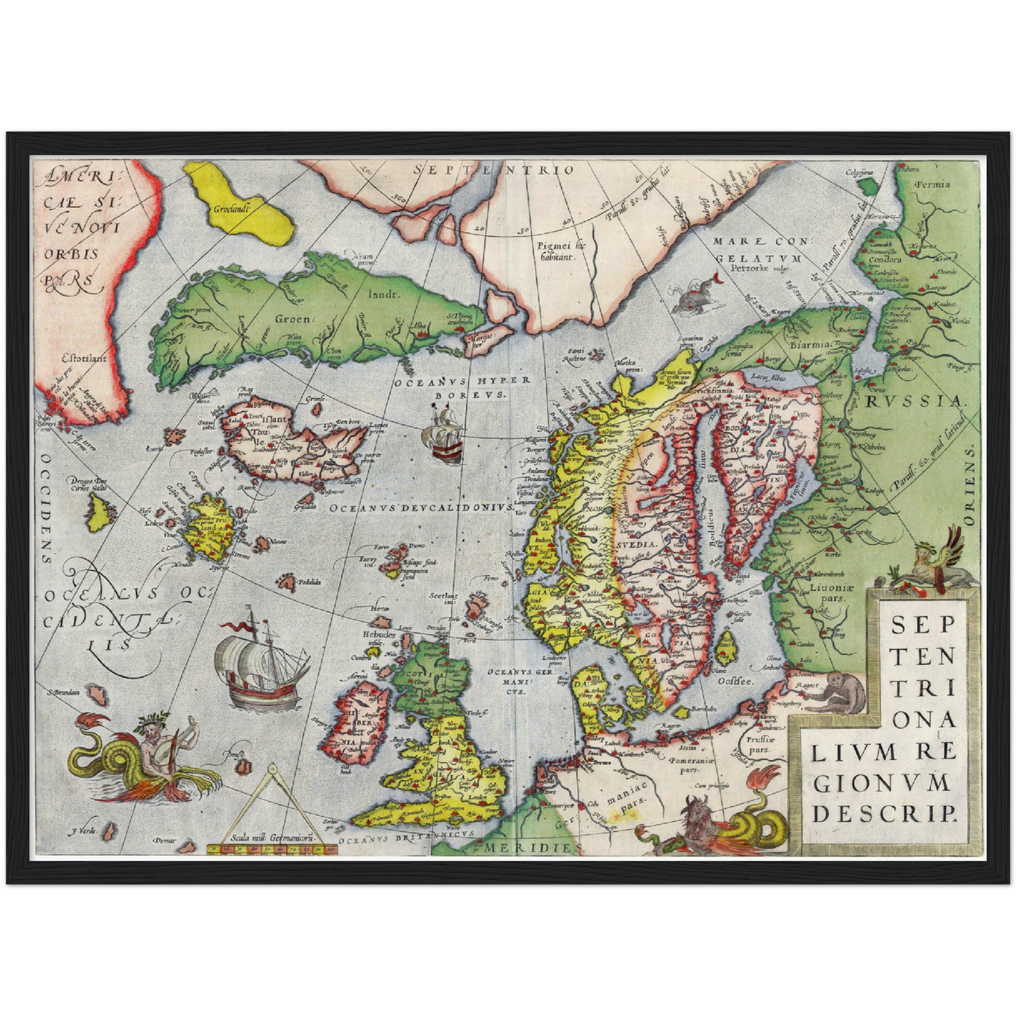 Historische Landkarte Nordeuropa um 1580