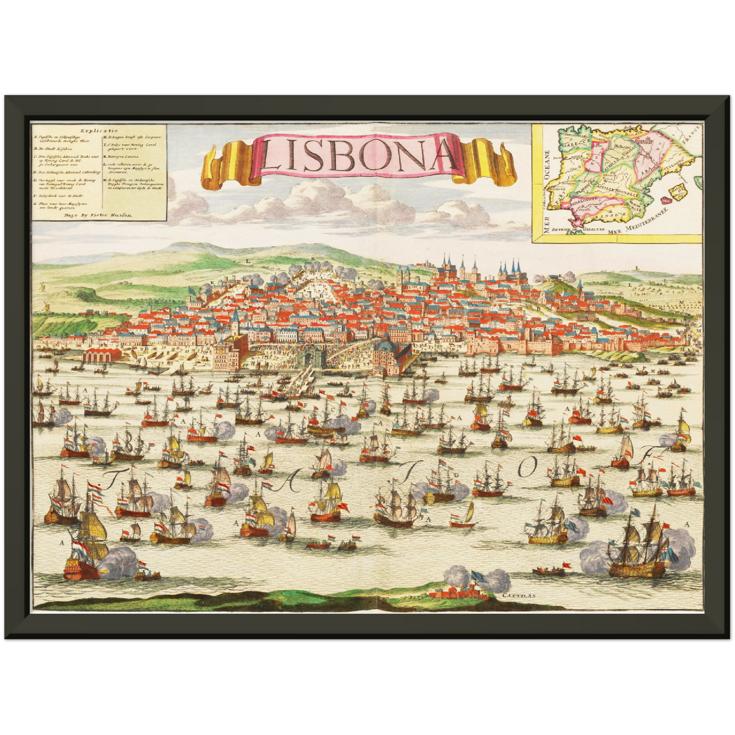 Historische Stadtansicht Lissabon um 1700