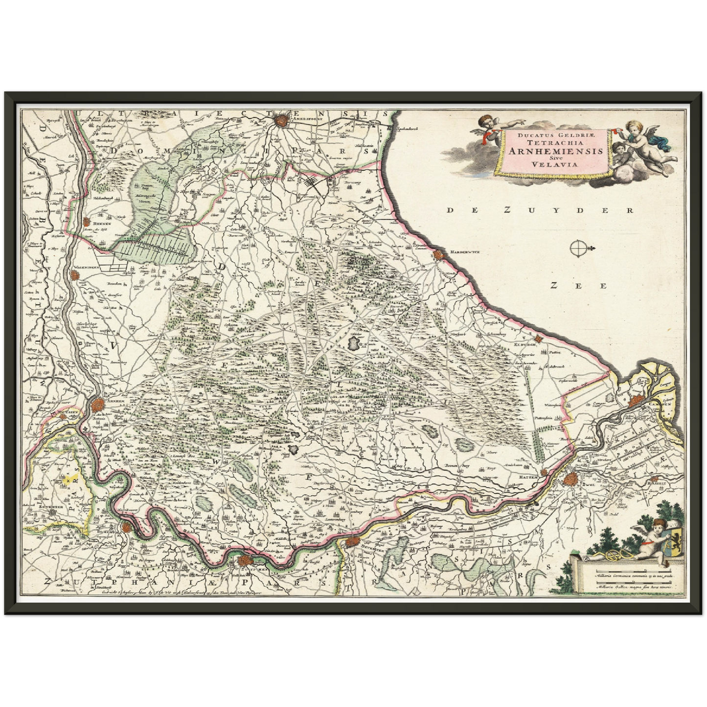 Historische Landkarte Provinz Gelderland um 1680