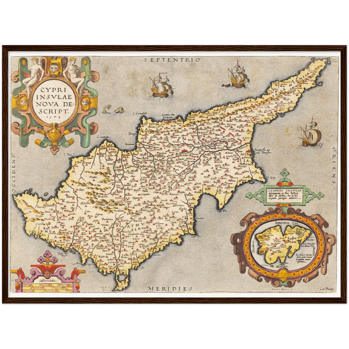 Historische Landkarte Zypern um 1609