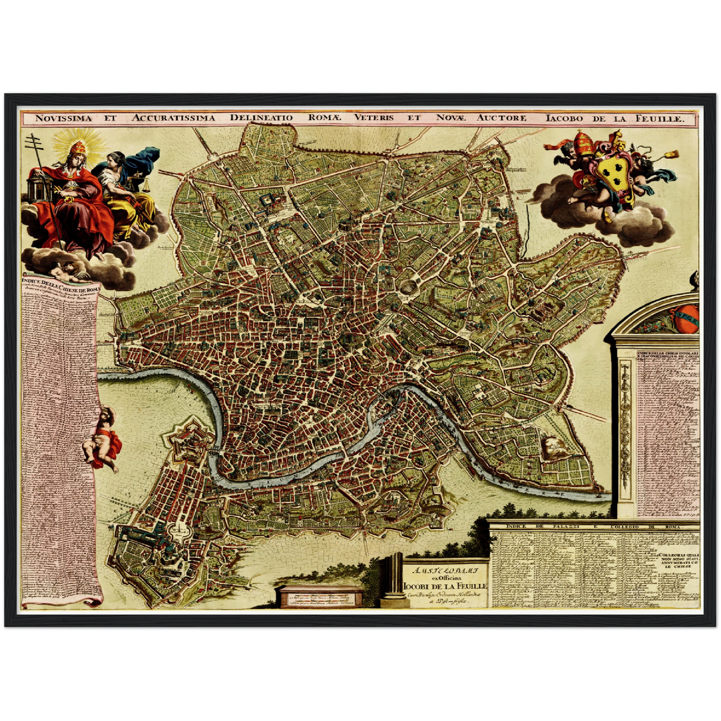 Historischer Stadtplan Rom um 1700