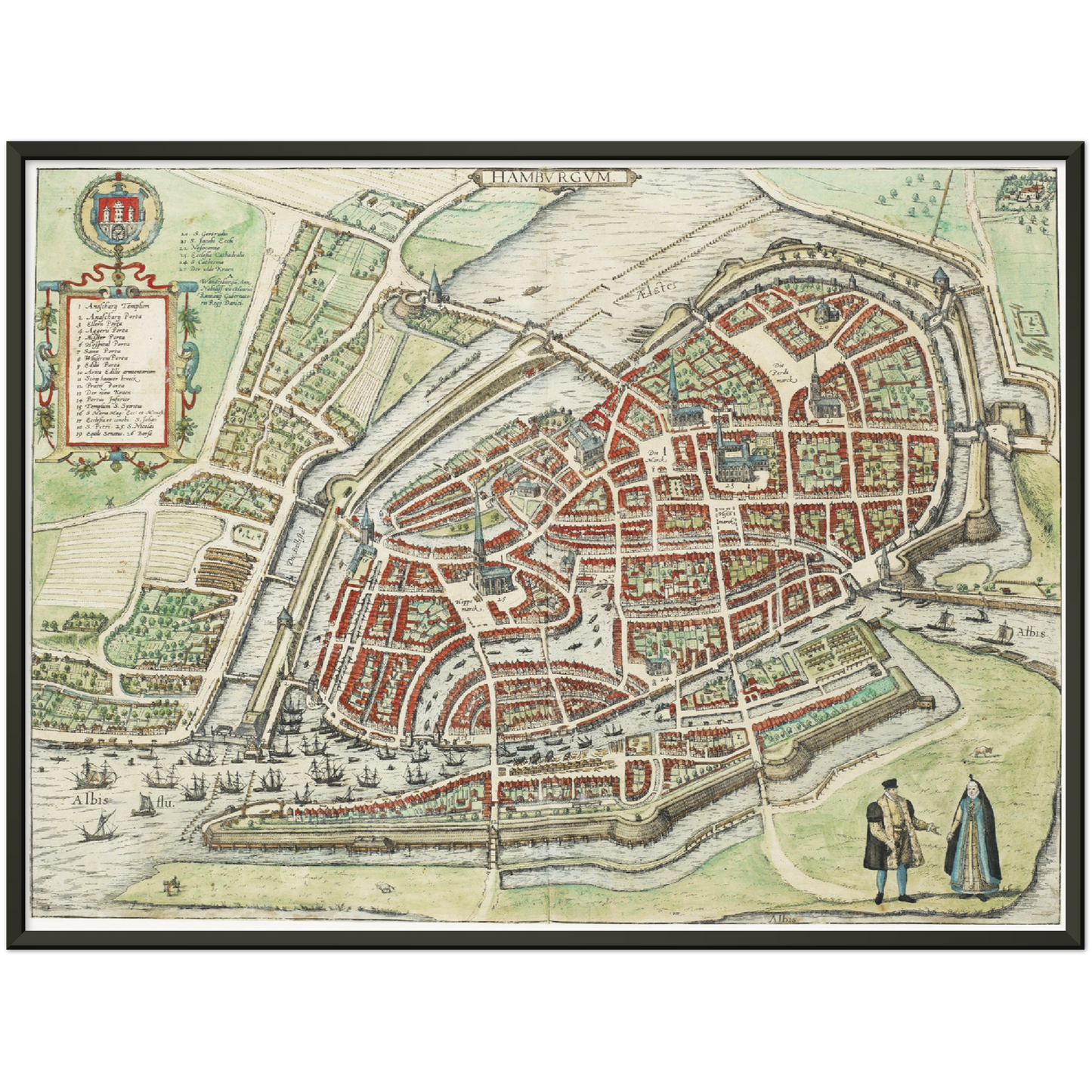 Historischer Stadtplan Hamburg um 1588