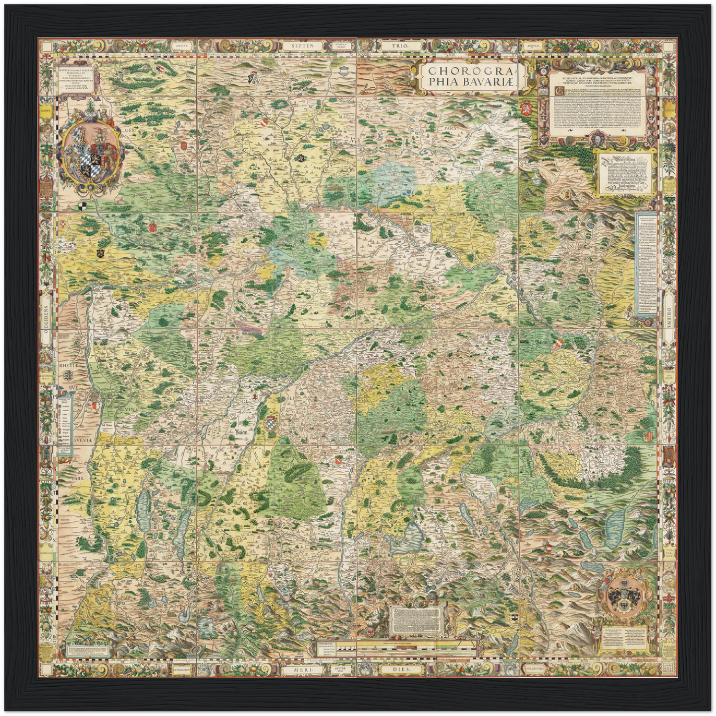 Historische Landkarte Bayern um 1568