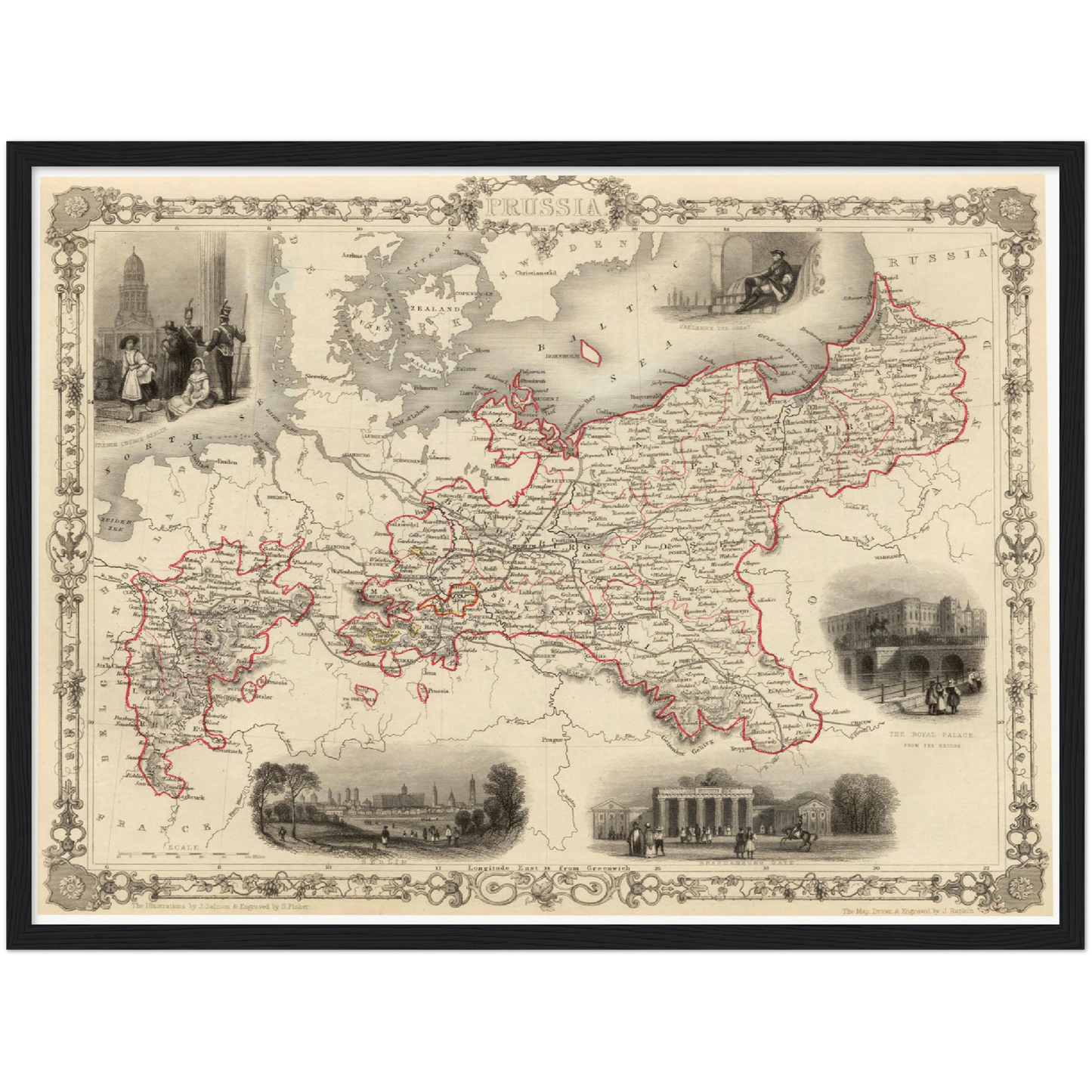 Historische Landkarte Preußen um 1850