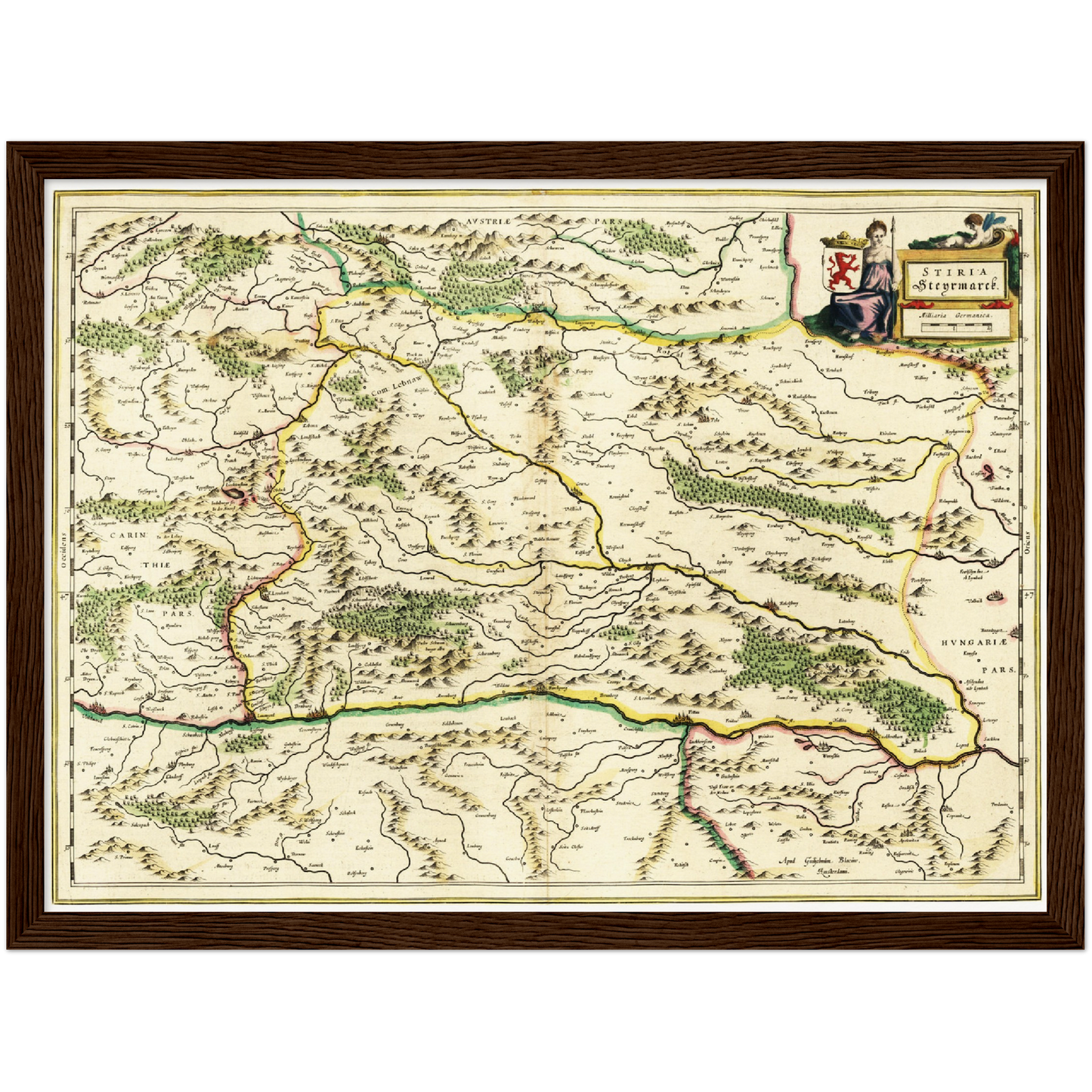 Historische Landkarte Steiermark um 1647